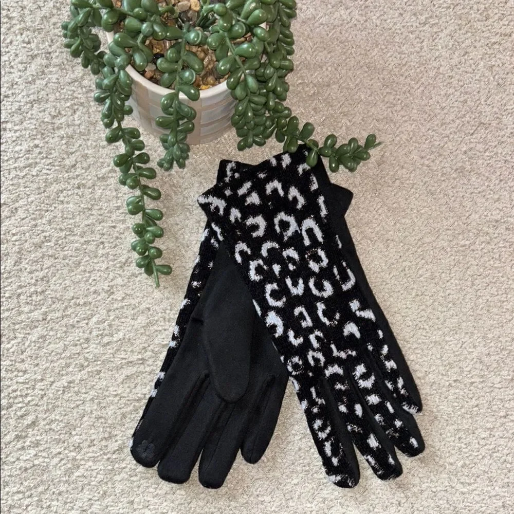 Stylish Black and White Gloves